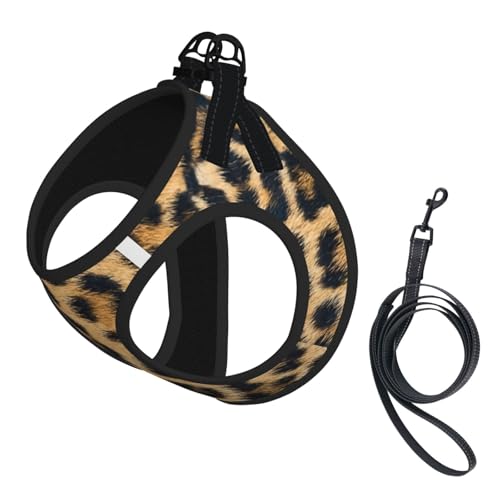 Hundegeschirr mit Leopardenmuster für Katzen und Hunde, reflektierend, verstellbar, weich, atmungsaktiv, Netzweste mit ausbruchsicherer Leine, für kleine Haustiere und Kätzchen, Welpen Hundegeschirr mit Leopardenmuster für Katzen und Hunde, reflektierend, verstellbar, weich, atmungsaktiv, Netzweste mit ausbruchsicherer Leine, für kleine Haustiere und Kätzchen, Welpen von MBCbjg
