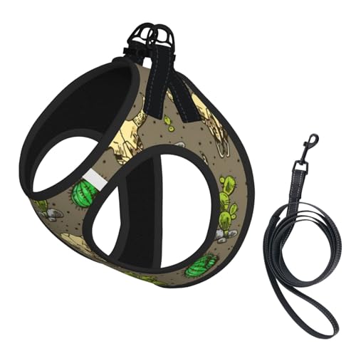 Hundegeschirr mit Totenkopf und niedlichem Kaktus-Druck, reflektierend, verstellbar, weich, atmungsaktiv, Netzweste mit ausbruchsicherer Leine, für kleine Haustiere und Kätzchen, Welpen Hundegeschirr mit Totenkopf und niedlichem Kaktus-Druck, reflektierend, verstellbar, weich, atmungsaktiv, Netzweste mit ausbruchsicherer Leine, für kleine Haustiere und Kätzchen, Welpen von MBCbjg