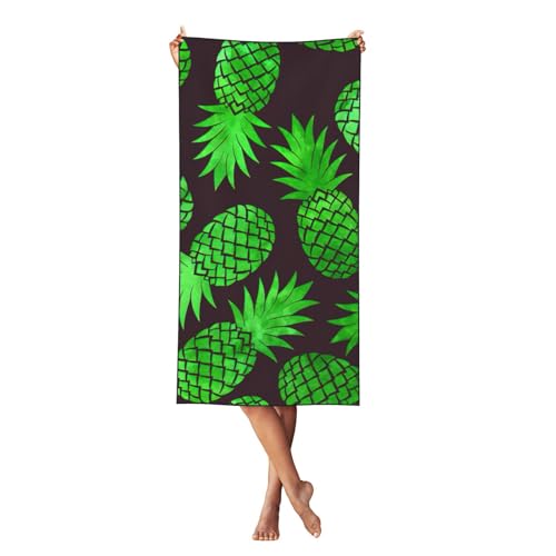 MBCbjg Weiches Strandtuch mit Ananas-Kunstdruck, schnell trocknend, saugfähige Handtücher für Pool, Cabana, Urlaub und Reisen MBCbjg Weiches Strandtuch mit Ananas-Kunstdruck, schnell trocknend, saugfähige Handtücher für Pool, Cabana, Urlaub und Reisen von MBCbjg