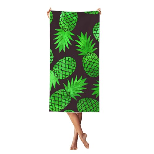 MBCbjg Weiches Strandtuch mit Ananas-Kunstdruck, schnell trocknend, saugfähige Handtücher für Pool, Cabana, Urlaub und Reisen MBCbjg Weiches Strandtuch mit Ananas-Kunstdruck, schnell trocknend, saugfähige Handtücher für Pool, Cabana, Urlaub und Reisen von MBCbjg