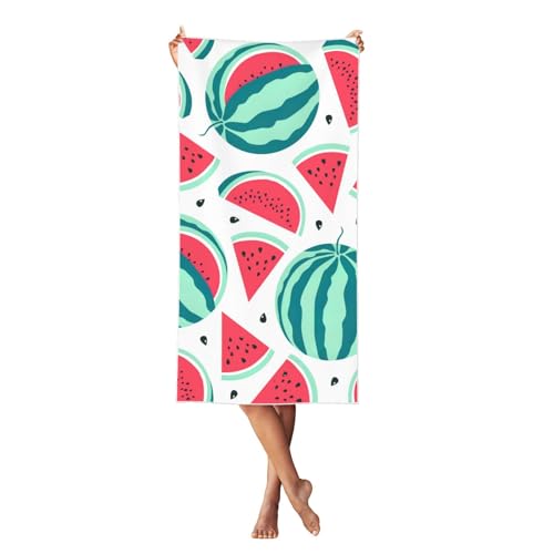 MBCbjg Weiches Strandtuch mit Obst-Wassermelonen-Druck, schnell trocknend, saugfähige Handtücher für Pool, Cabana, Urlaub und Reisen von MBCbjg