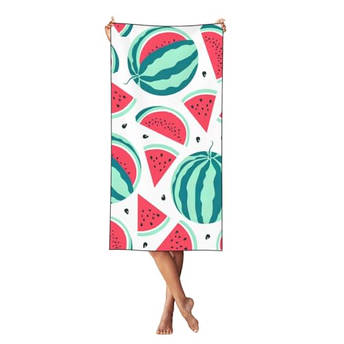 MBCbjg Weiches Strandtuch mit Obst-Wassermelonen-Druck, schnell trocknend, saugfähige Handtücher für Pool, Cabana, Urlaub und Reisen von MBCbjg