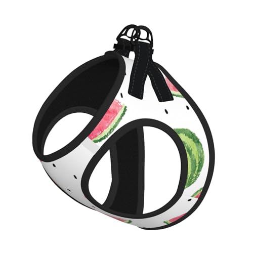 Wassermelonen-Geschirr mit frischem Obst-Druck, für Katzen und Hunde, reflektierend, verstellbar, weich, atmungsaktiv, Netzweste mit ausbruchsicherer Leine, für kleine Haustiere und Kätzchen, Welpen von MBCbjg
