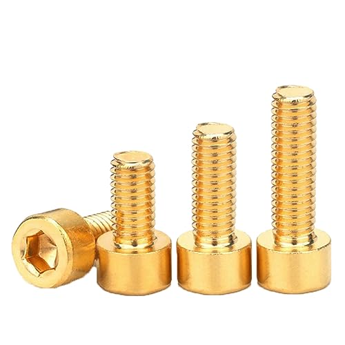 Messing-Innensechskantschrauben mit Innensechskant, Inbusschrauben mit metrischem Gewinde, Messingschrauben, Gold, M8x60 mm,10 Stk Messing-Innensechskantschrauben mit Innensechskant, Inbusschrauben mit metrischem Gewinde, Messingschrauben, Gold, M8x60 mm,10 Stk von MBELLO