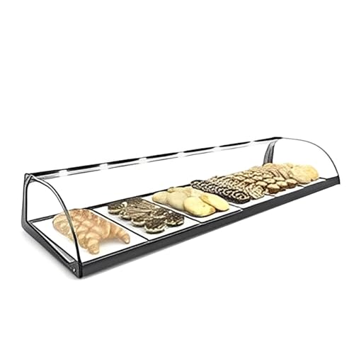 MBH SAYL Standard Curved Vitrine 85 cm mit Sockel und Hintertür, neutraler Präsentationsständer aus gehärtetem Glas für Gebäck und Snacks in Gastgewerbe von MBH - MAQUINARIA BAR HOSTELERÍA