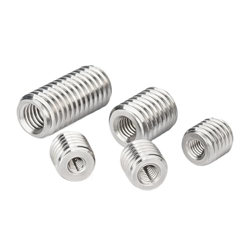 Edelstahl 304 Gewinde Schlitz Innen Außen Adapter Schraube, Muttern Einsatz Hülse Konverter Mutter(Length 8mm,M2.5-M4 (5pcs)) von MBHHU