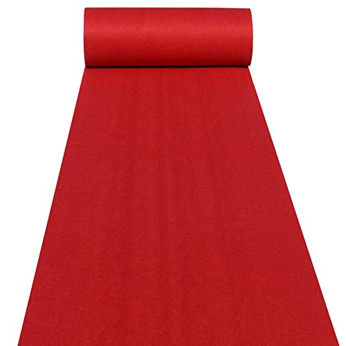 MBHHU Gangläufer for Hochzeiten, Hochzeitsgangläufer, Hochzeitsteppiche, unverzichtbare Hochzeitsdekoration for drinnen und draußen, traumhafte(Red,3' x 15' (Rectangular)) von MBHHU