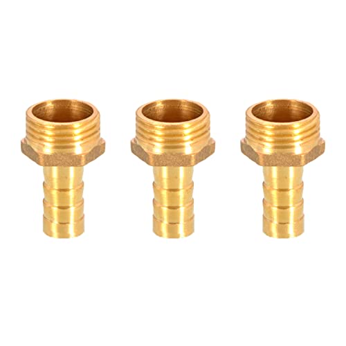 Messing-Schlauchanschluss mit Widerhaken, Schlauchanschluss aus massivem Messing mit Widerhaken auf BSP-Außengewinde for Luft, Wasser, Heizöl und Gas(1/2”x12mm) von MBHHU