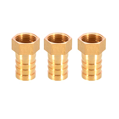 Messing-Schlauchanschluss mit Widerhaken, Schlauchanschluss aus massivem Messing mit Widerhaken auf BSP-Außengewinde for Luft, Wasser, Heizöl und Gas(1/2”x19mm) von MBHHU
