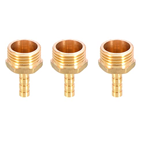 Messing-Schlauchanschluss mit Widerhaken, Schlauchanschluss aus massivem Messing mit Widerhaken auf BSP-Außengewinde for Luft, Wasser, Heizöl und Gas(1/2”x6mm) von MBHHU