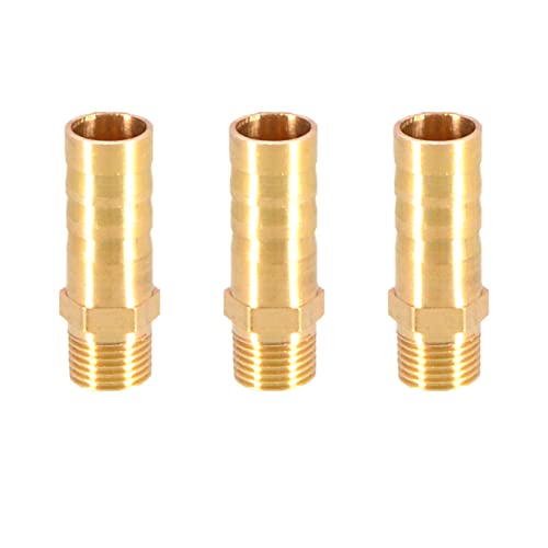 Messing-Schlauchanschluss mit Widerhaken, Schlauchanschluss aus massivem Messing mit Widerhaken auf BSP-Außengewinde for Luft, Wasser, Heizöl und Gas(1/8"x10mm) von MBHHU