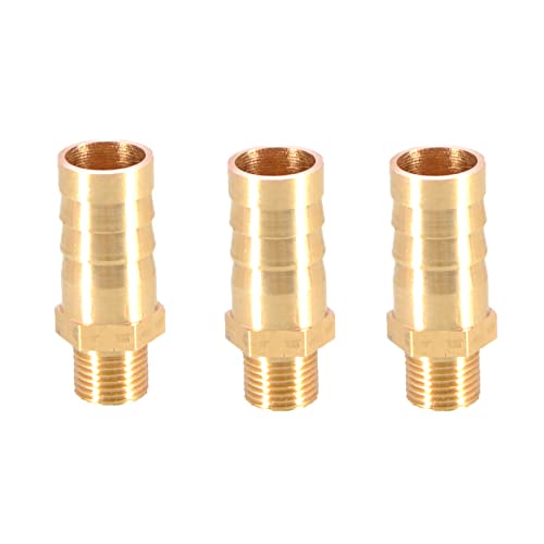 Messing-Schlauchanschluss mit Widerhaken, Schlauchanschluss aus massivem Messing mit Widerhaken auf BSP-Außengewinde for Luft, Wasser, Heizöl und Gas(1/8"x12mm) von MBHHU