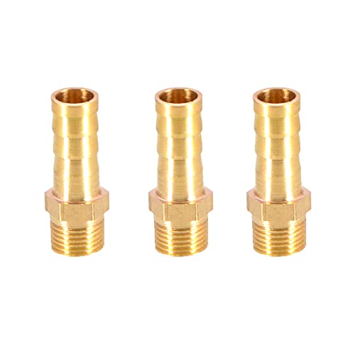 Messing-Schlauchanschluss mit Widerhaken, Schlauchanschluss aus massivem Messing mit Widerhaken auf BSP-Außengewinde for Luft, Wasser, Heizöl und Gas(1/8"x8mm) von MBHHU