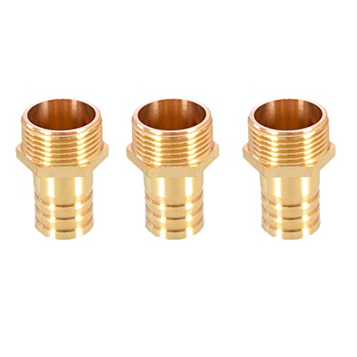 Messing-Schlauchanschluss mit Widerhaken, Schlauchanschluss aus massivem Messing mit Widerhaken auf BSP-Außengewinde for Luft, Wasser, Heizöl und Gas(1"x25mm) von MBHHU