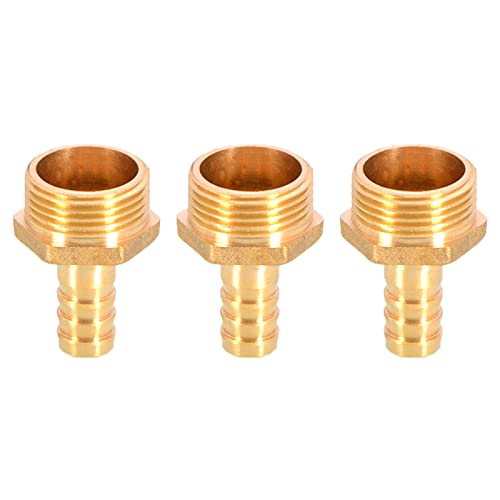 Messing-Schlauchanschluss mit Widerhaken, Schlauchanschluss aus massivem Messing mit Widerhaken auf BSP-Außengewinde for Luft, Wasser, Heizöl und Gas(3/4"x12mm) von MBHHU