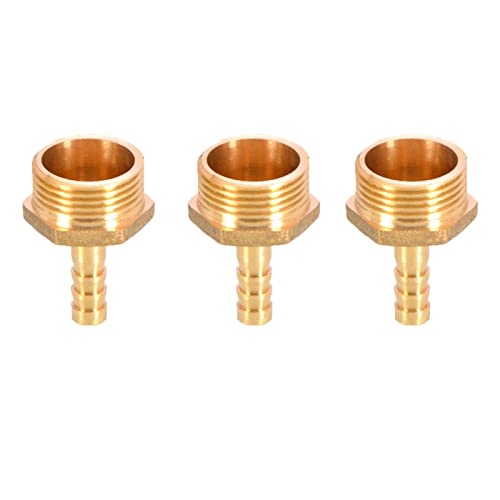 Messing-Schlauchanschluss mit Widerhaken, Schlauchanschluss aus massivem Messing mit Widerhaken auf BSP-Außengewinde for Luft, Wasser, Heizöl und Gas(3/4"x8mm) von MBHHU