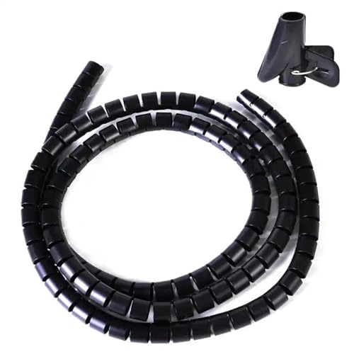 Spiralkabelwicklung, Spiralwicklung, Abdeckungsrohr, Wickelkabel, Rohrschutz, flexible Spiralleitungswicklung, Drahtkabelschutz, Organizer, Rohrabdeckung(Black,22mm Inside Diameter) von MBHHU