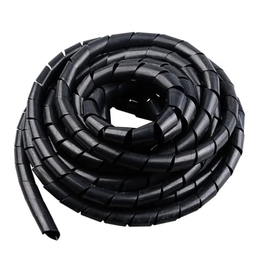 Spiralkabelwicklung, Spiralwicklung, Abdeckungsrohr, Wickelkabel, Rohrschutz, flexible Spiralleitungswicklung, Drahtkabelschutz, Organizer, Rohrabdeckung(Black,4mm x 25 meter) von MBHHU