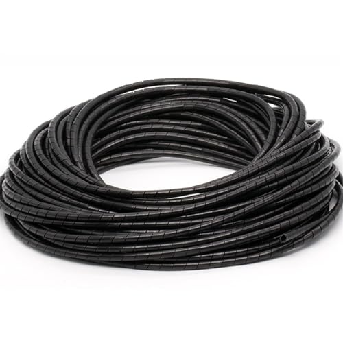 Spiralkabelwicklung, Spiralwicklung, Abdeckungsrohr, Wickelkabel, Rohrschutz, flexible Spiralleitungswicklung, Drahtkabelschutz, Organizer, Rohrabdeckung(Black,OD 6mm 13 Meter) von MBHHU