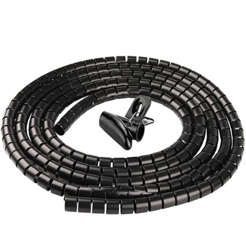 Spiralkabelwicklung, Spiralwicklung, Abdeckungsrohr, Wickelkabel, Rohrschutz, flexible Spiralleitungswicklung, Drahtkabelschutz, Organizer, Rohrabdeckung(Black 15mm x 2 meter) von MBHHU