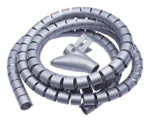 Spiralkabelwicklung, Spiralwicklung, Abdeckungsrohr, Wickelkabel, Rohrschutz, flexible Spiralleitungswicklung, Drahtkabelschutz, Organizer, Rohrabdeckung(Gray,28mm inside diameter) von MBHHU