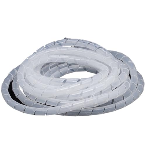 Spiralkabelwicklung, Spiralwicklung, Abdeckungsrohr, Wickelkabel, Rohrschutz, flexible Spiralleitungswicklung, Drahtkabelschutz, Organizer, Rohrabdeckung(ID5mm white 3 Meter) von MBHHU