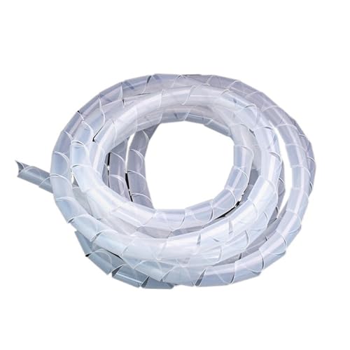 Spiralkabelwicklung, Spiralwicklung, Abdeckungsrohr, Wickelkabel, Rohrschutz, flexible Spiralleitungswicklung, Drahtkabelschutz, Organizer, Rohrabdeckung(White,12MM X 7 meter) von MBHHU