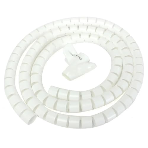 Spiralkabelwicklung, Spiralwicklung, Abdeckungsrohr, Wickelkabel, Rohrschutz, flexible Spiralleitungswicklung, Drahtkabelschutz, Organizer, Rohrabdeckung(White,25mm 1meter) von MBHHU