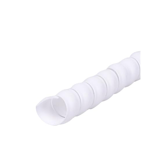 Spiralkabelwicklung, Spiralwicklung, Abdeckungsrohr, Wickelkabel, Rohrschutz, flexible Spiralleitungswicklung, Drahtkabelschutz, Organizer, Rohrabdeckung(White,ID 22mm) von MBHHU
