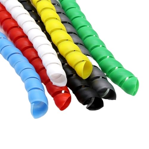 Spiralkabelwicklung, Spiralwicklung, Abdeckungsrohr, Wickelkabel, Rohrschutz, flexible Spiralleitungswicklung, Drahtkabelschutz, Organizer, Rohrabdeckung(White,ID 8mm 10 Meters) von MBHHU