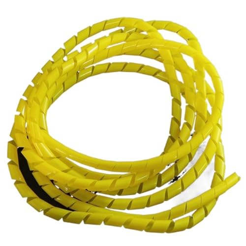 Spiralkabelwicklung, Spiralwicklung, Abdeckungsrohr, Wickelkabel, Rohrschutz, flexible Spiralleitungswicklung, Drahtkabelschutz, Organizer, Rohrabdeckung(Yellow Color,10mm ID 10 Meter) von MBHHU