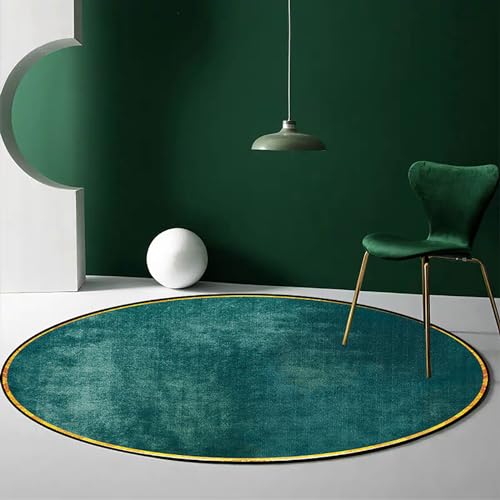 MBJKOAVC Schlafzimmer Runder Teppich Studie Heimbüro Dekor Teppich Weich Waschbar ø 90 Modernes minimalistisches Grüngelb von MBJKOAVC