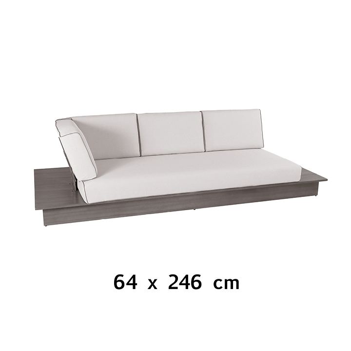 3-Sitzer inkl. Polster 'La Villa' stone grey von MBM