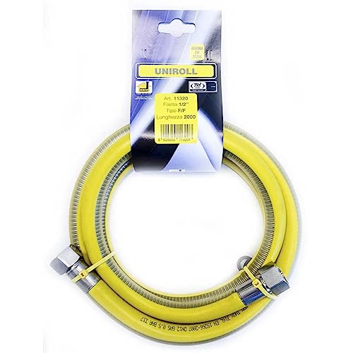 Gasschlauch flexibel 2 mt 1/2 Zoll Stahl FF nach EN 15266 für UNIROLL Kochfeld/Küche von MB