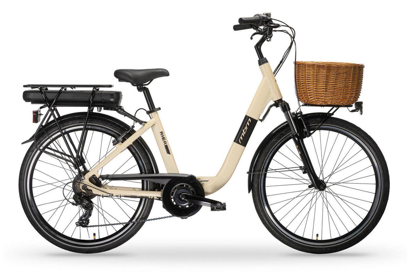 MBM E-Bike, 6 Gang, Shimano 6-Gang Kettenschaltung, Elektro-Citybike RHEA 24 Zoll von MBM