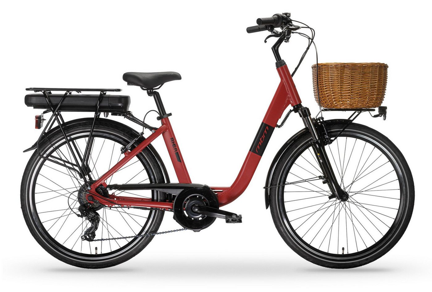 MBM E-Bike, 6 Gang, Shimano 6-Gang Kettenschaltung, Elektro-Citybike RHEA 28 Zoll von MBM