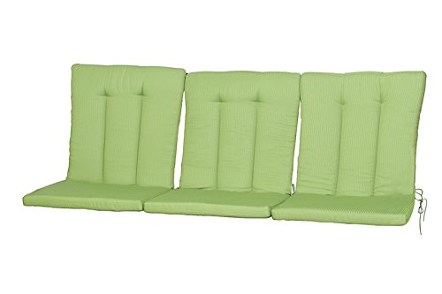 MBM Sitz- und Rückenkissen für 3-Sitzer Bank Romeo in hellem Grün, hochwertige Auflage für Sitzfläche aus Textil, 102 x 54 cm, 3-teilig, Kissendicke von 4 cm, hoher Sitzkomfort, strapazierfähig von MBM