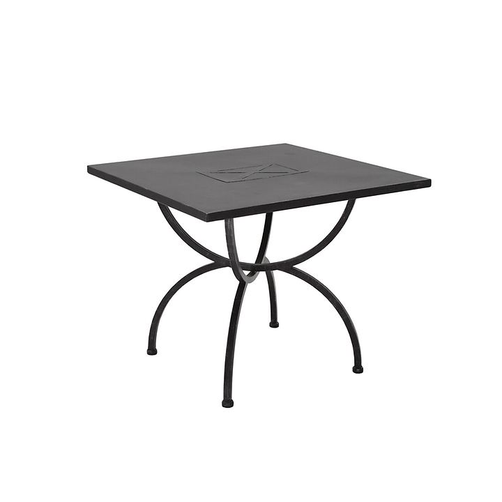Quadratischer Tisch mit schwarzer Metall-Tischplatte DIREKTVERSAND von MBM