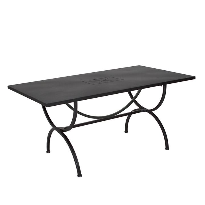 Rechteckiger Tisch mit schwarzer Metall-Tischplatte DIREKTVERSAND von MBM