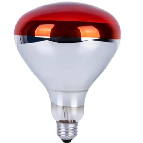 MBMYUCKY Rotlichtlampe Wärmelampe Schildkrötenhaus Infrarotlampe - Wärmeplatte Küken Terrarium Zubehör Chick Rotlicht Vogellampe 250Watt (R125 1Pack) von MBMYUCKY