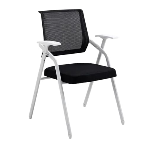 Ergonomischer Bürostuhl aus Netzgewebe, Schreibtischstühle mit angebrachter Schreibtafel for Erwachsene, klappbarer Konferenzstuhl for Studenten mit Metallrahmen for Konferenzräume(Black,Without) von MBNKMEBU