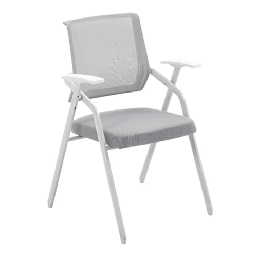 Ergonomischer Bürostuhl aus Netzgewebe, Schreibtischstühle mit angebrachter Schreibtafel for Erwachsene, klappbarer Konferenzstuhl for Studenten mit Metallrahmen for Konferenzräume(Grey,Without) von MBNKMEBU