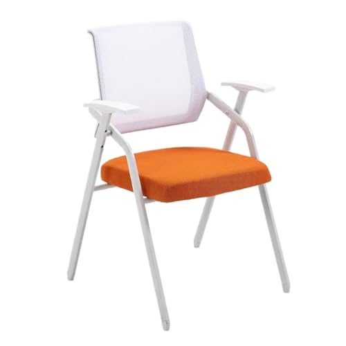 Ergonomischer Bürostuhl aus Netzgewebe, Schreibtischstühle mit angebrachter Schreibtafel for Erwachsene, klappbarer Konferenzstuhl for Studenten mit Metallrahmen for Konferenzräume(Orange,Without) von MBNKMEBU