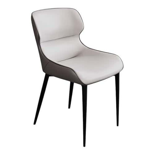 MBNKMEBU Accent Side Dining Chair Mid-Century Modern Kitchen Dining Room Chairs with Backrest and Padded Seat,Faux Leather Counter Lounge Chair for Kitchen Guest(Gray) von MBNKMEBU