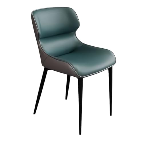 MBNKMEBU Accent Side Dining Chair Mid-Century Modern Kitchen Dining Room Chairs with Backrest and Padded Seat,Faux Leather Counter Lounge Chair for Kitchen Guest(Green) von MBNKMEBU