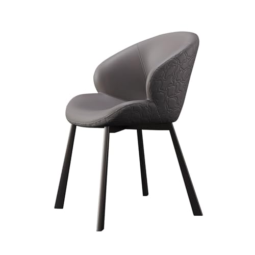 MBNKMEBU Bequeme Esszimmerstühle aus PU-Leder im Mid-Century-Stil mit Metallbeinen, gepolsterte Küchen-Seitenstühle for das Esszimmer(Grey) von MBNKMEBU