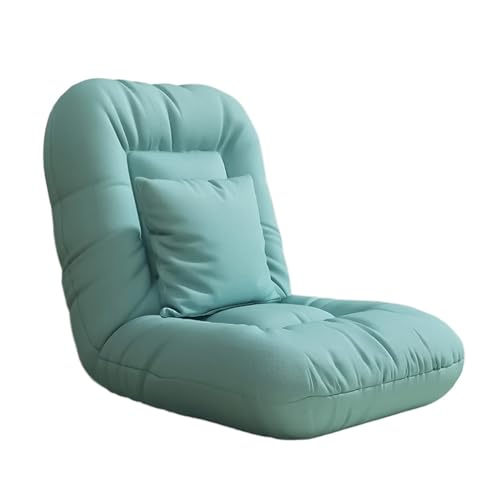 MBNKMEBU Bodenstuhl mit Rückenlehne for Erwachsene, Chaiselongue-Sofa for den Innenbereich, Liegestuhl mit 5-facher Winkelverstellung und Kissen(Blauw) von MBNKMEBU