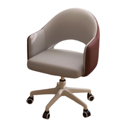 MBNKMEBU Bürostuhl, Schminkstuhl, Home-Office-Schreibtischstühle mit Lordosenstütze, moderner Leder-Schreibtisch, Drehfunktion for Home-Office, Schlafzimmer, Arbeitszimmer(Gray-1) von MBNKMEBU