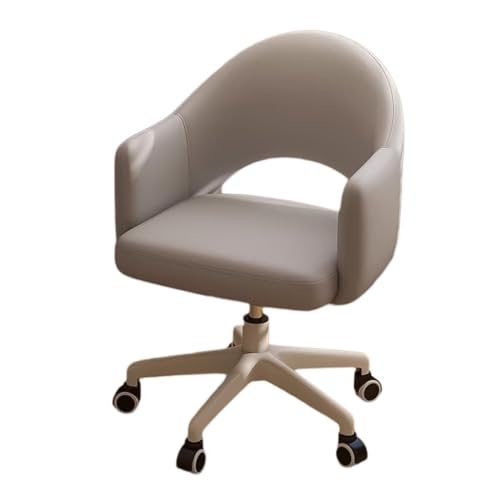 MBNKMEBU Bürostuhl, Schminkstuhl, Home-Office-Schreibtischstühle mit Lordosenstütze, moderner Leder-Schreibtisch, Drehfunktion for Home-Office, Schlafzimmer, Arbeitszimmer(Gray-2) von MBNKMEBU