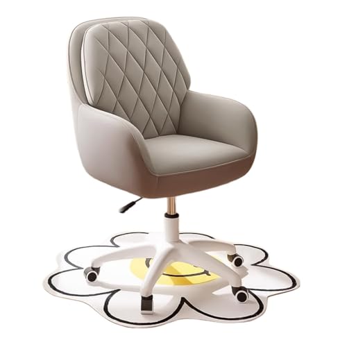 MBNKMEBU Bürostuhl for Zuhause, Computer-Schreibtischstuhl aus PU-Leder mit mittelhoher Rückenlehne, Verstellbarer Roll- und Drehstuhl for den Schminktisch, geeignet for das Schlafzimmer(Grey) von MBNKMEBU